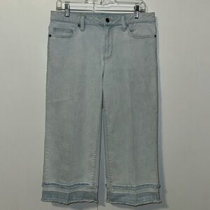 Lands End Mid Rise Wide Leg Crop Jean Light Wash Women’s Size 10 P Cropped